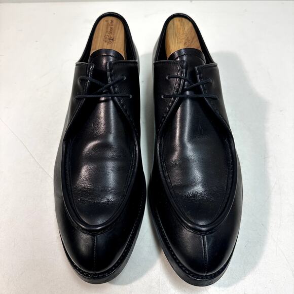 EUC Prada Tyrolean Derby Brushed Leather Split Toe Laced Black Italy UK 9 US 10 - Picture 2 of 12